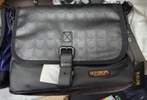 Dot-Drops Cross Body Bag with PVC 斜揹袋 DD-03 BLACK